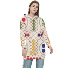 Ludo Game Women s Long Oversized Pullover Hoodie by Wegoenart