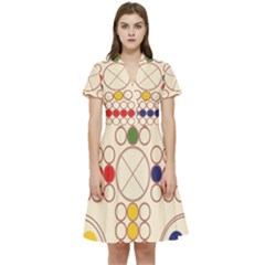 Ludo Game Short Sleeve Waist Detail Dress by Wegoenart