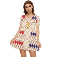 Ludo Game Tiered Short Sleeve Babydoll Dress by Wegoenart