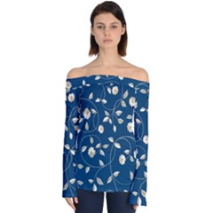 Illustration Pattern Abstract Wallpaper Design Off Shoulder Long Sleeve Top by Wegoenart