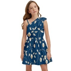 Illustration Pattern Abstract Wallpaper Design Kids  One Shoulder Party Dress by Wegoenart