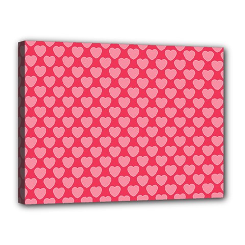 Valentine Lobe Hearts Background Seamless Tile Canvas 16  X 12  (stretched) by Wegoenart