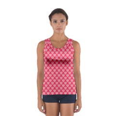 Valentine Lobe Hearts Background Seamless Tile Sport Tank Top  by Wegoenart