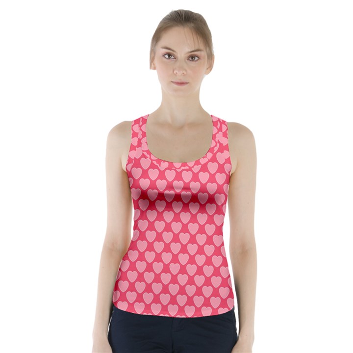 Valentine Lobe Hearts Background Seamless Tile Racer Back Sports Top