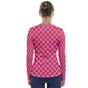 Valentine Lobe Hearts Background Seamless Tile V-Neck Long Sleeve Top View2