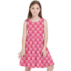 Valentine Lobe Hearts Background Seamless Tile Kids  Skater Dress by Wegoenart