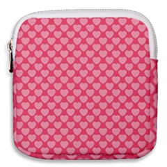 Valentine Lobe Hearts Background Seamless Tile Mini Square Pouch by Wegoenart