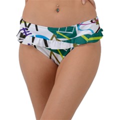 Abstract Pattern Frill Bikini Bottom by Wegoenart