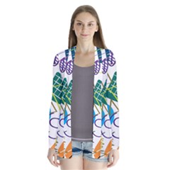 Abstract Pattern Drape Collar Cardigan by Wegoenart