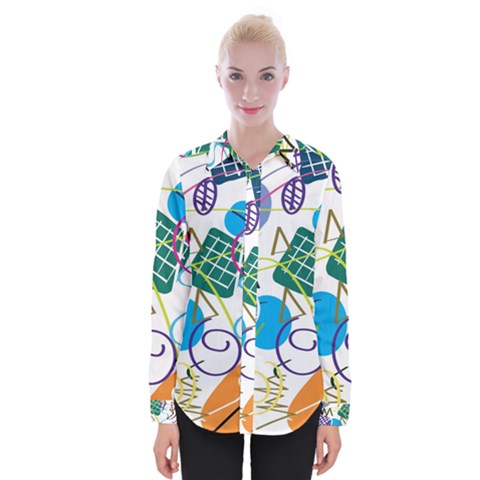 Abstract Pattern Womens Long Sleeve Shirt by Wegoenart