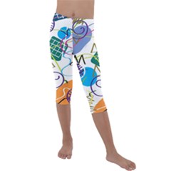 Abstract Pattern Kids  Lightweight Velour Capri Leggings  by Wegoenart