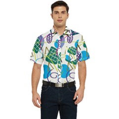 Abstract Pattern Men s Short Sleeve Pocket Shirt  by Wegoenart