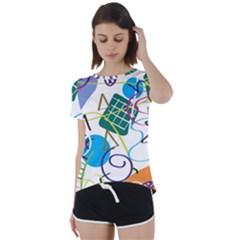 Abstract Pattern Short Sleeve Foldover Tee by Wegoenart