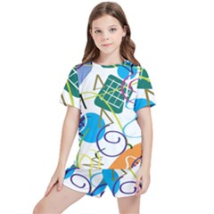 Abstract Pattern Kids  Tee And Sports Shorts Set by Wegoenart