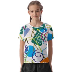 Abstract Pattern Kids  Frill Chiffon Blouse by Wegoenart