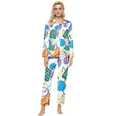 Abstract Pattern Womens  Long Sleeve Velvet Pocket Pajamas Set by Wegoenart