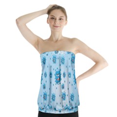 Illustration Virus Pattern Strapless Top by Wegoenart