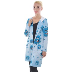 Illustration Virus Pattern Hooded Pocket Cardigan by Wegoenart