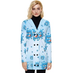 Illustration Virus Pattern Button Up Hooded Coat  by Wegoenart