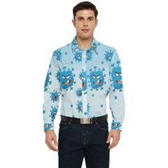 Illustration Virus Pattern Men s Long Sleeve  Shirt by Wegoenart