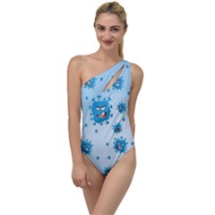 Illustration Virus Pattern To One Side Swimsuit by Wegoenart