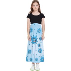 Illustration Virus Pattern Kids  Flared Maxi Skirt