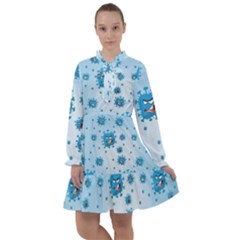 Illustration Virus Pattern All Frills Chiffon Dress by Wegoenart