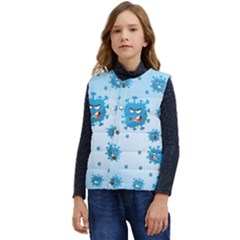 Illustration Virus Pattern Kid s Short Button Up Puffer Vest	 by Wegoenart