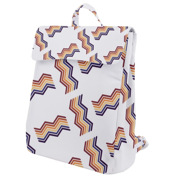 Illustration Abstract-art Diagonal Stripe Stripes Flap Top Backpack