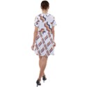 Illustration Abstract-art Diagonal Stripe Stripes Short Sleeve Shoulder Cut Out Dress  View2