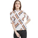 Illustration Abstract-art Diagonal Stripe Stripes Frill Neck Blouse View1