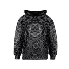 Illustration Black White Rosette Mandala Ornament Wallpaper Kids  Pullover Hoodie by Wegoenart