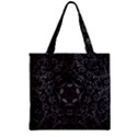 Illustration Black White Rosette Mandala Ornament Wallpaper Zipper Grocery Tote Bag View2