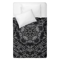 Illustration Black White Rosette Mandala Ornament Wallpaper Duvet Cover Double Side (single Size) by Wegoenart