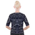 Illustration Black White Rosette Mandala Ornament Wallpaper Cropped Button Cardigan View2