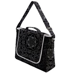 Illustration Black White Rosette Mandala Ornament Wallpaper Box Up Messenger Bag by Wegoenart