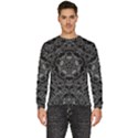 Illustration Black White Rosette Mandala Ornament Wallpaper Men s Fleece Sweatshirt View1