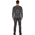 Illustration Black White Rosette Mandala Ornament Wallpaper Men s Fleece Sweatshirt View4