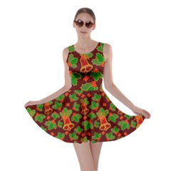 Illustration Christmas Xmas Pattern Skater Dress by Wegoenart