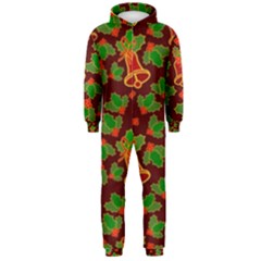 Illustration Christmas Xmas Pattern Hooded Jumpsuit (men) by Wegoenart