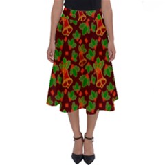 Illustration Christmas Xmas Pattern Perfect Length Midi Skirt by Wegoenart