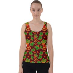 Illustration Christmas Xmas Pattern Velvet Tank Top by Wegoenart