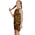 Illustration Christmas Xmas Pattern Kids  Halter Collar Waist Tie Chiffon Dress View2