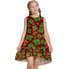 Illustration Christmas Xmas Pattern Kids  Frill Swing Dress by Wegoenart