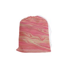 Illustration Graphic Pattern Texrure Pink Maeble Drawstring Pouch (medium) by Wegoenart