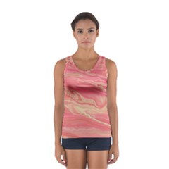 Illustration Graphic Pattern Texrure Pink Maeble Sport Tank Top  by Wegoenart