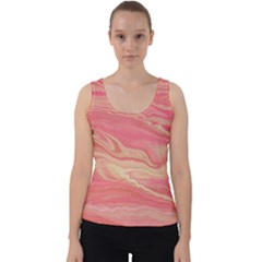 Illustration Graphic Pattern Texrure Pink Maeble Velvet Tank Top by Wegoenart