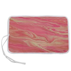 Illustration Graphic Pattern Texrure Pink Maeble Pen Storage Case (l)