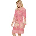 Illustration Graphic Pattern Texrure Pink Maeble Long Sleeve Velour Robe View2