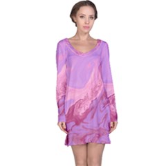 Illustration Art Pink Design Wallpaper Long Sleeve Nightdress by Wegoenart